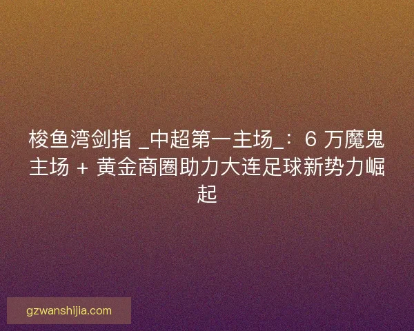 梭鱼湾剑指 _中超第一主场_：6 万魔鬼主场 + 黄金商圈助力大连足球新势力崛起