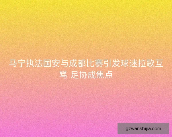 马宁执法国安与成都比赛引发球迷拉歌互骂 足协成焦点